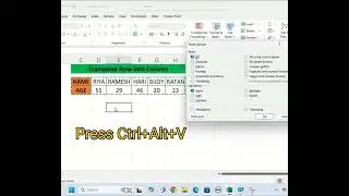 🤔How to transpose Row into Column👉  #excel #youtubeshorts