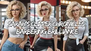 Sarah's Clipper Chronicles: Barbering Brilliance [AI Art] (Model Sarah)