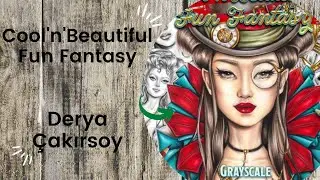 Cool'n'Beautiful Fun Fantasy: Book 7 (Greyscale) - Derya Çakırsoy//Adult Colouring Book Flip Through