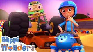 Blippi Learns About Monster Trucks! | Blippi Wonders - Animated Series | Cartoons For Kids