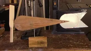 How to make a simple Whirligig wind spinner with sheet metal tail & Wood propeller