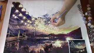 Paint by numbers- time lapse - Summer evening fireworks