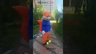 Orange Fox Mascot Costume with Shoes and Clothes