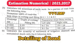 Estimation Numerical | Road Detailing | Transverse Slope case | 2021.2017.2014 PU