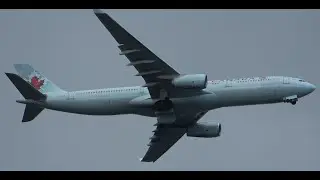 (4K) Air Canada Airbus A330-343 C-GHKR On Flight AC908 Heading To Manchester Airport On 17/07/2023