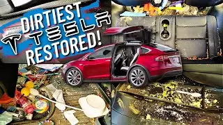 Cleaning the Dirtiest Tesla On Youtube! Super Satisfying Video Car Detailing Restoration