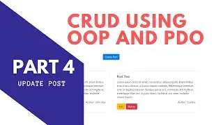 CRUD with PDO and OOP PHP #4 -  Update Post