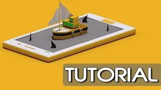 Surfing Boat On Mobile | Animation | Cinema 4D Tutorial