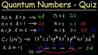 Orbitals, Quantum Numbers & Electron Configuration - Multiple Choice Practice Problems