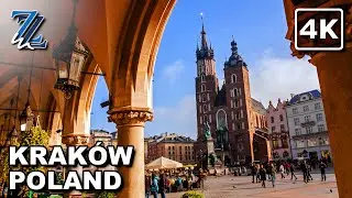 [4K] Walking in Kraków, Poland (with natural city sounds)