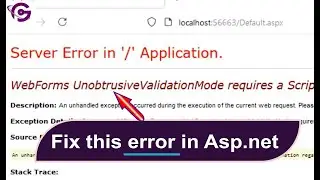 Fixed UnobtrusiveValidationMode Requires a ScriptResourceMapping