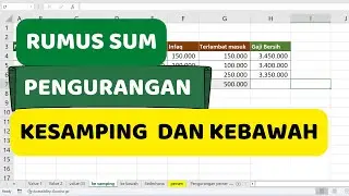 Rumus Excel Sum Pengurangan Ke Samping Ke Bawah dengan Cepat