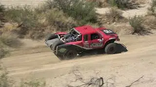 Helicopter chasing Solo's Race Truck