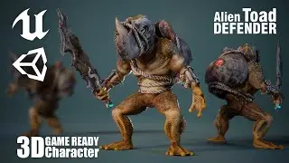 PREVIEW - GAME READY 3D Character - Alien Toad DEFENDER