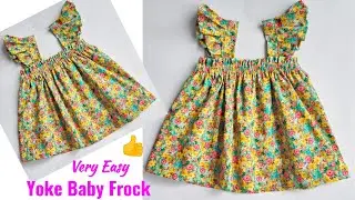 Very Easy Baby Frock cutting and stitching Full tutorial| Frill Baby Frock for 6 month baby