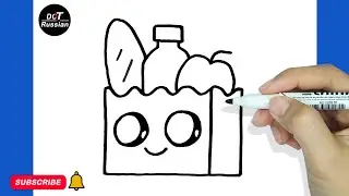 Как нарисовать симпатaичную еду, ЛЕГКО РИСОВАНИЕ, ШАГ ЗА ШАГОМ/How to draw cute food, EASY DRAWING