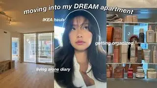 living alone diaries 📦 moving into my NEW apartment, shopping haul, organizing & tour