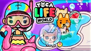 ТОКА БОКА ОБНОВЛЕНИЕ ! Неоновый дом ! Сериал про котенка 💜 В аквапарке 🌊 Toca Life World