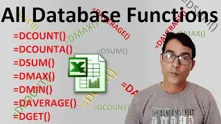 All Database functions in excel | DSUM, DGET, DAVERAGE, DCOUNT, DMAX, DMIN, DCOUNTA FORMULA IN EXCEL