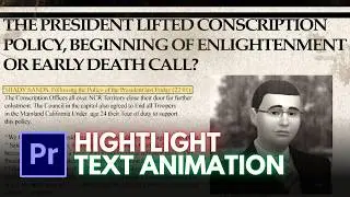 How to create Text Highlight Animation in Premiere Pro || How to Highlight Text