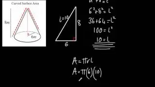 9-1 GCSE Maths - Curved Surface Area of a Cone (Geometry and Measures) New Spec GCSE