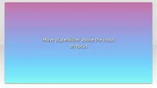 Move placeholder above the input on focus