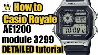 Casio Royale AE1200 - 3299 module - user manual tutorial on how to setup and use ALL the functions!!