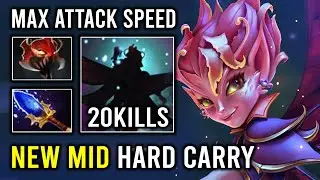 NEW Carry Machine Gun Solo Mid Dark Willow Max Attack Speed with Mask of Madness Aghs Dota 2