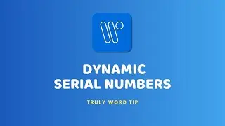 Insert Dynamic Serial Numbers...#word #microsoftword #tutorial #fyp