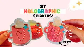 ✨ Create HOLOGRAPHIC Stickers at Home! 🤩 || Cut by hand or Cricut! || Free Clip Art!