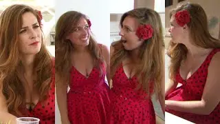 Sara Damergi-Low Cut Red Polka Dot Dress Gorgeous 2012 HD