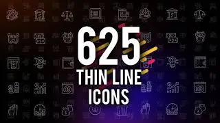 625 Thin Line Icons – After Effects Templates (FREE)