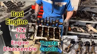 1ZZ-FE Engine Disassembly || Piston And Crankshaft Removal Of Toyota Corolla