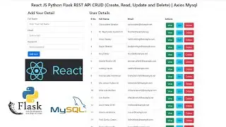 React JS Python Flask REST API CRUD (Create, Read, Update and Delete) | Axios Mysql