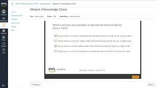 AWS Academy Machine Learning - Module 4 Knowledge Check - 2022 Version