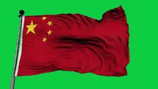 🚩China Flag Waving | GREEN SCREEN & CHROMA MATTE🚩