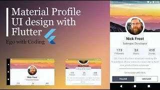 Material Profile Page UI Design with Flutter & Dart