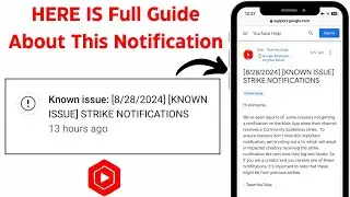 Known issue: [8/28/2024] [KNOWN ISSUE] STRIKE NOTIFICATIONS | Strike Notification On YT Studio