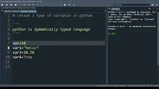 lesson 3 : Finding type of variable in python | type() function in python