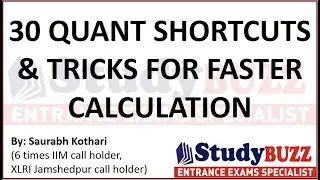 30 quant shortcuts and tricks for fast calculation in CAT & MBA exams | By Saurabh Kothari Sir