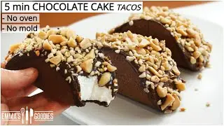 5 MINUTE Soft CHOCOLATE CAKE Tacos! No Oven - No mould required