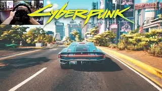 Cyberpunk 2077 - Free Roam Driving With Steering Wheel - Night City [Quadra Type-66]