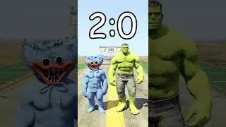 MUSCLE HUGGY WUGGY vs HULK in GTA 5! (BATTLES) #shorts