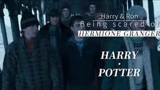 Ron and Harry being scared of Hermione for 2 minutes! #harrypotter