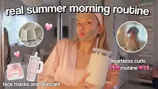 REAL SUMMER MORNING ROUTINE 💗 12AM, selfcare + grwm