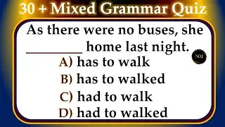 30 + Grammar Tenses Quiz | English Tense Practice Test | English Grammar Quiz | No.1 Quality English