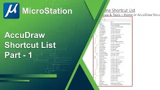 02 - AccuDraw Shortcuts List: Part 1