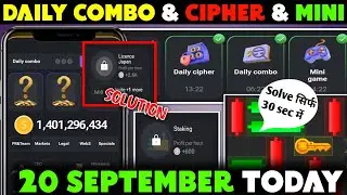 20 September Daily Combo & Daily Cipher & Mini Game | Hamster Kombat Daily Combo & Mini Game