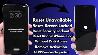 How To Reset Unavailable|Screen-Locked|Disable|Security-Lockout iPhone Without Pc! Remove Activation