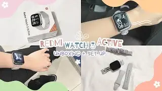 redmi watch 3 active unboxing + cute accessories haul 💕 affordable smartwatch ⌚️